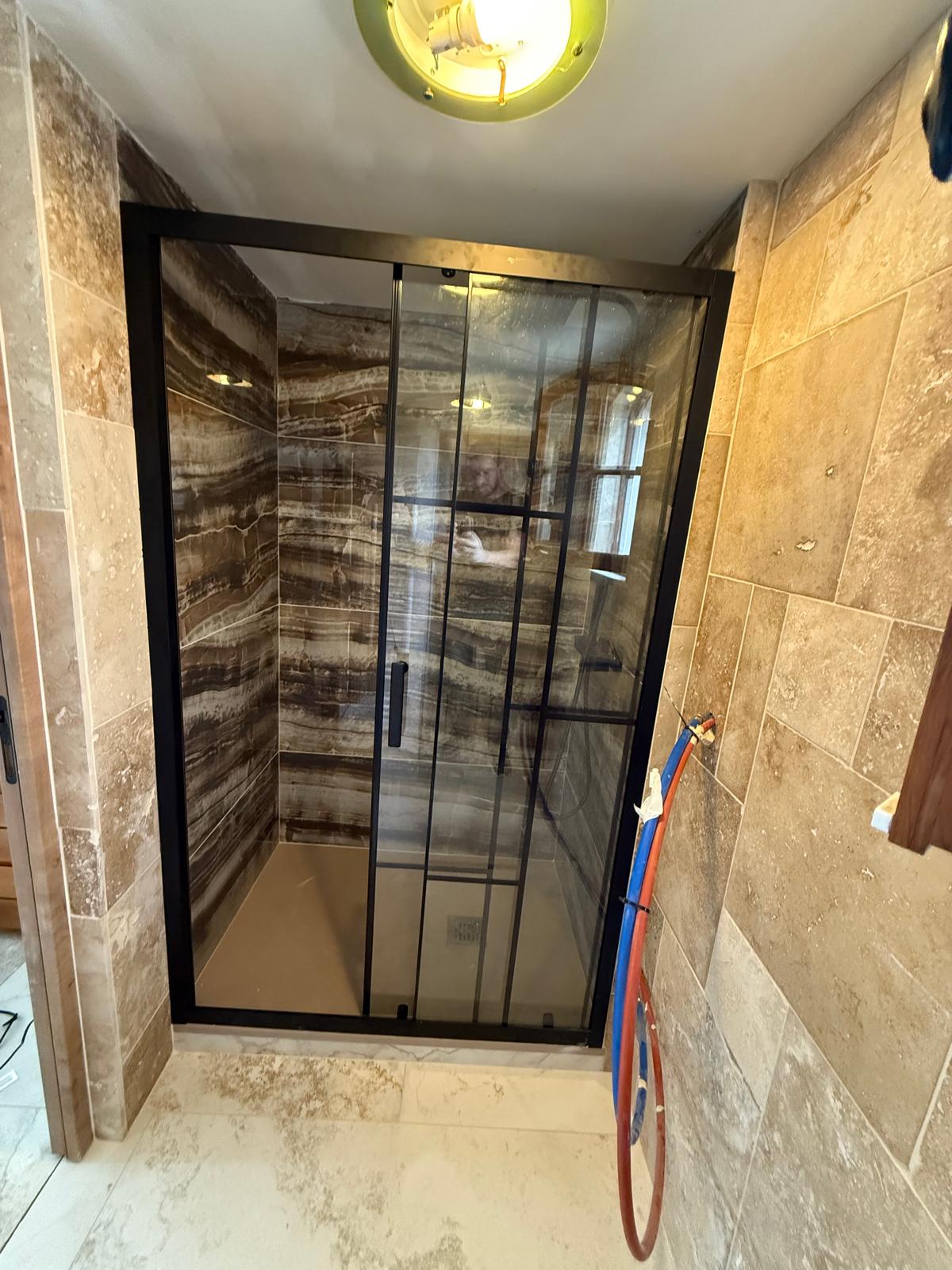 Douche verrière pierre naturelle